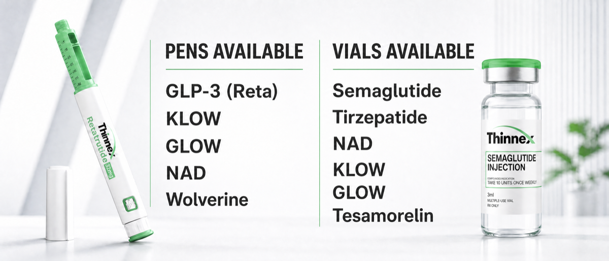 Thinnex peptide pens and vials